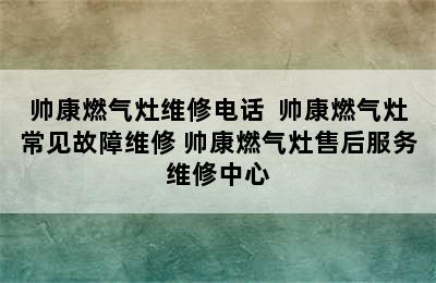 帅康燃气灶维修电话  帅康燃气灶常见故障维修 帅康燃气灶售后服务维修中心